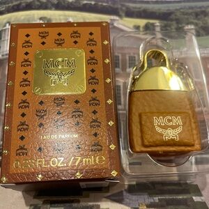 MCM Gold and Brown Spray/Bag Charm